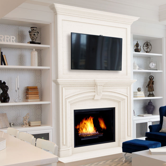Elizabeth fireplace mantel with Estate overmantel