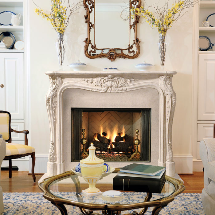Louis XV fireplace mantel
