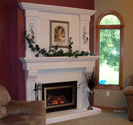 Provencial fireplace mantel